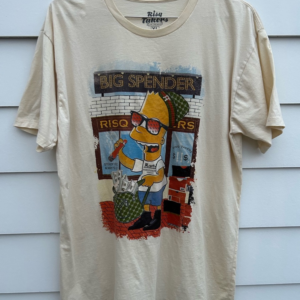 Beige Graphic Tee for Men